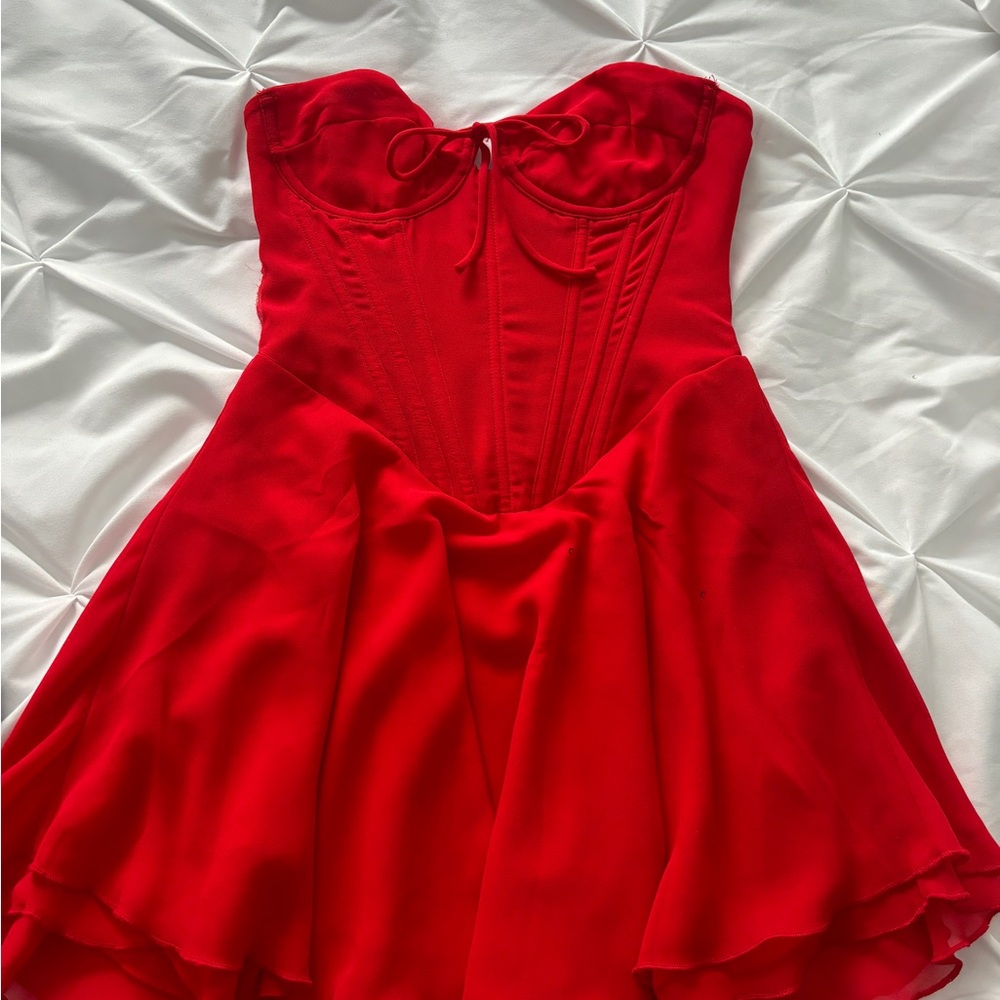 White Fox Boutique Strapless Red Dress